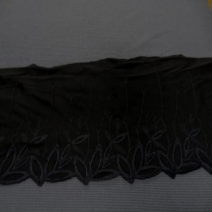 galon de jersey polyester noir façonné dentelle